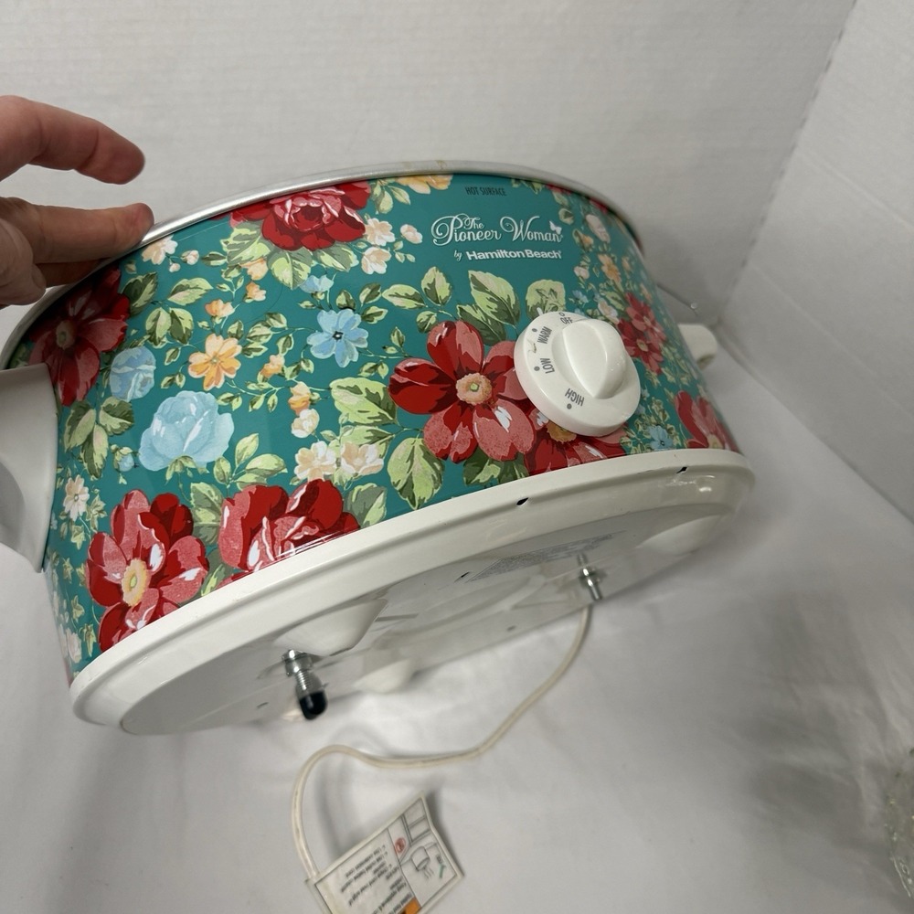 🌺 Pioneer Woman 6 QT Slow Cooker Vintage Floral Crock Pot #33362 Hamilton Beach - Picture 10 of 12